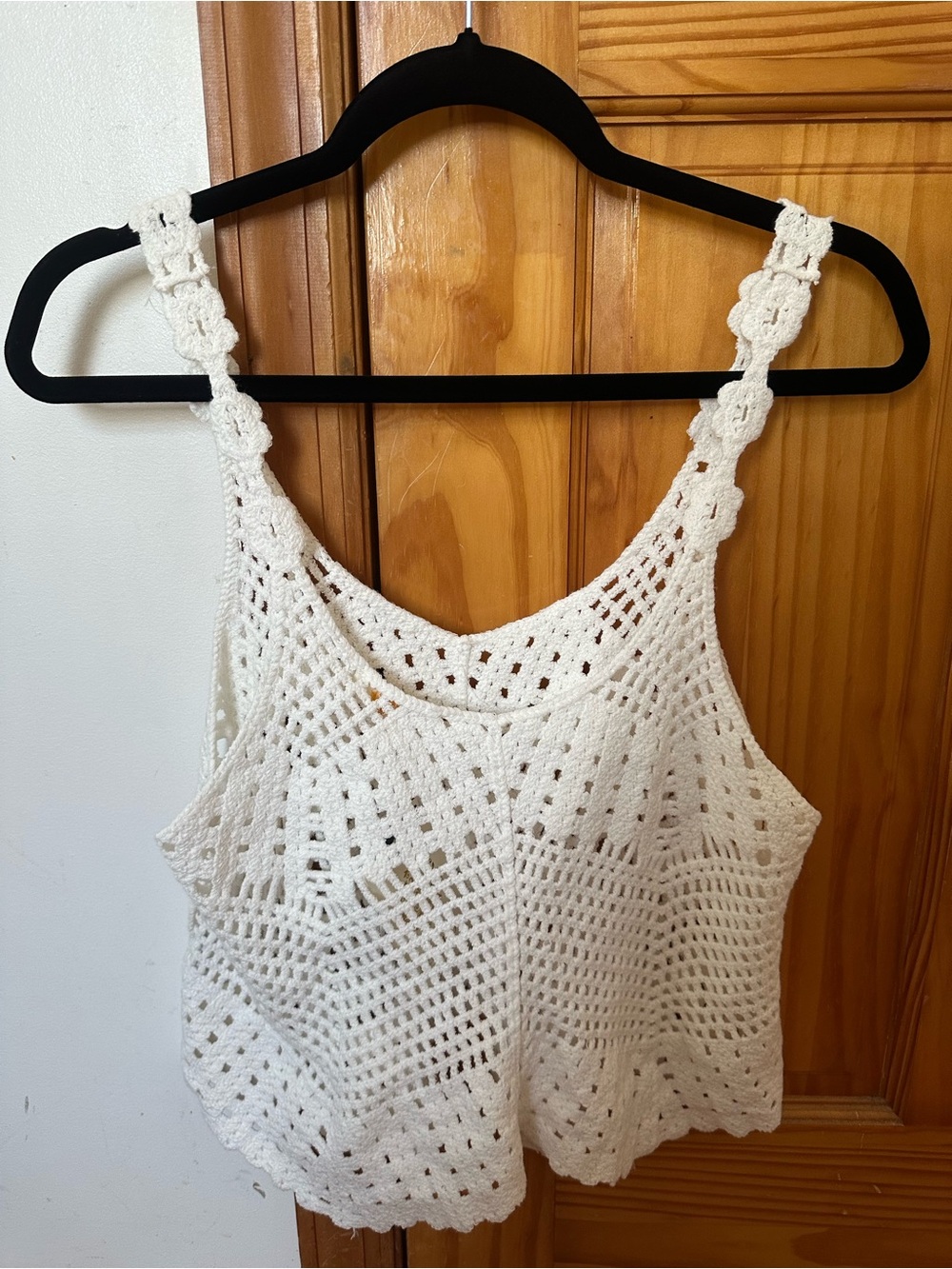 Rebellion Again White Crochet Knit Tank Top / Swimsuit Cover Up – Size Medium - Picture 4 of 6